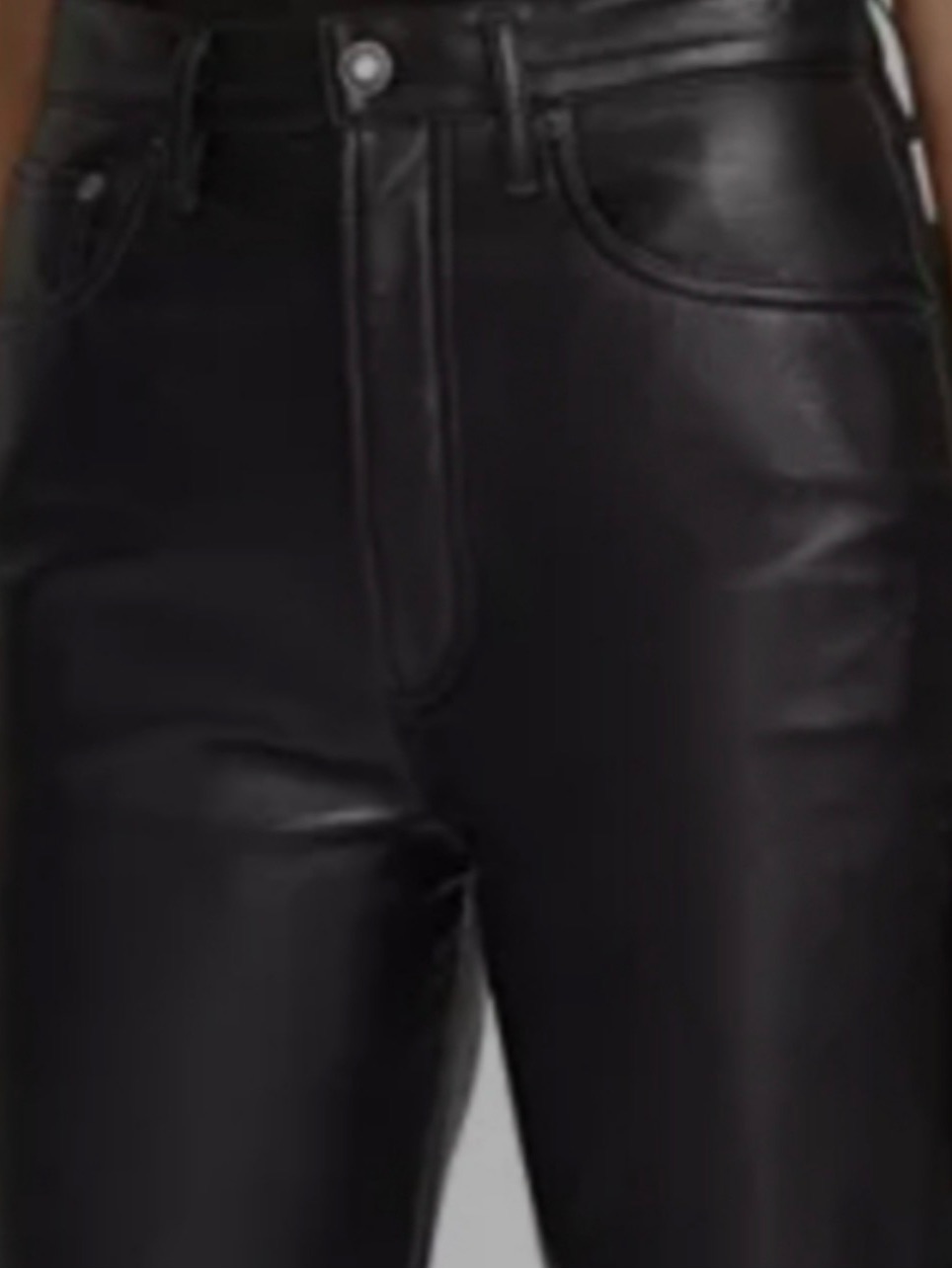 Newport News Black 100% Genuine Leather Pants Sz. 8, 30” Inseam